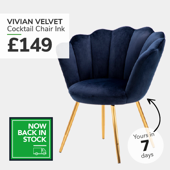 Vivian Velvet Cocktail Chair - Ink